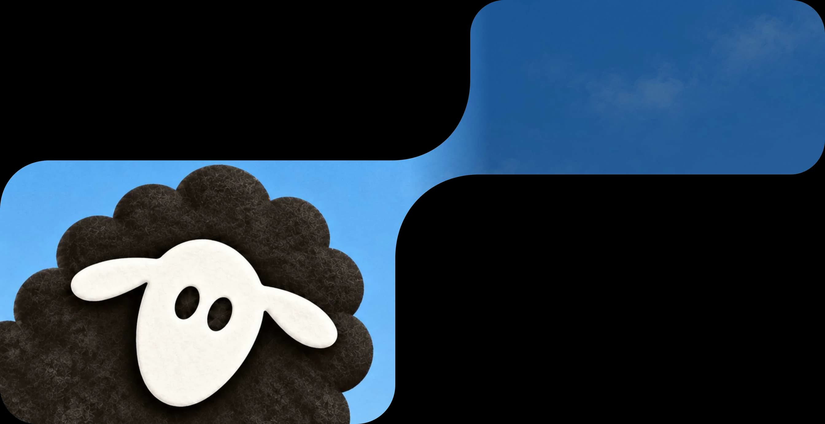 A ovelha preta da Aimée contra o céu azul